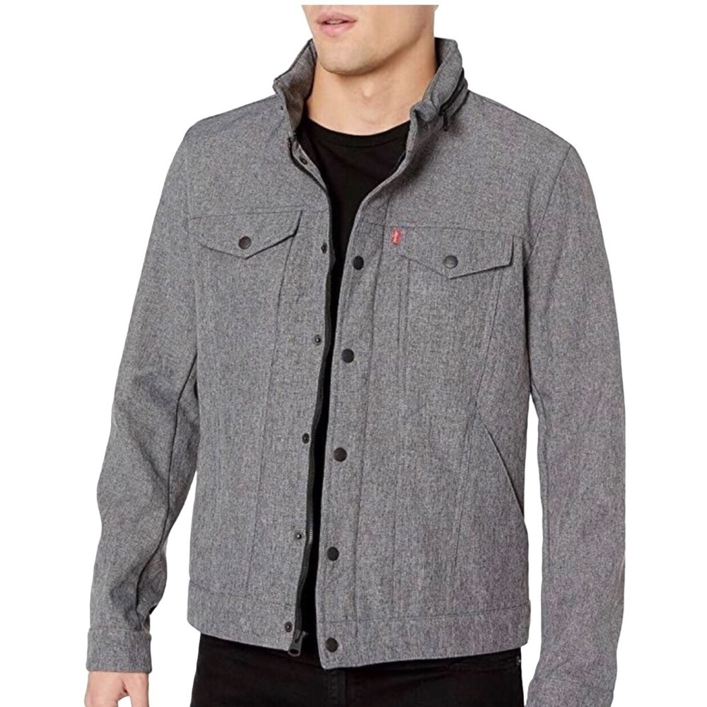 Levis Commuter Trucker Mens Size XXL Gray‎ Snap Front Pockets Coat Casual Biggy - Picture 1 of 9